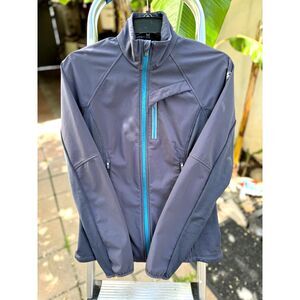 Icebreaker Merino GT Cool Grey + Contrast Turquoise Zippers Active Jacket Size S